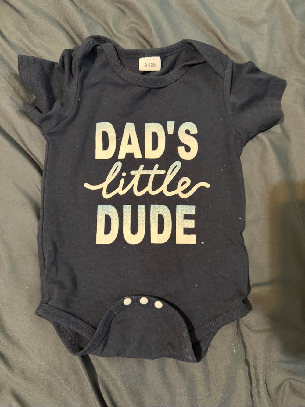 Amazon Navy "Dad's Little Dude" Baby One-Piece